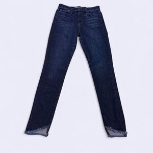 Joe's Jeans Dark Indigo Straight Leg Jeans frayed angle hemline size 27